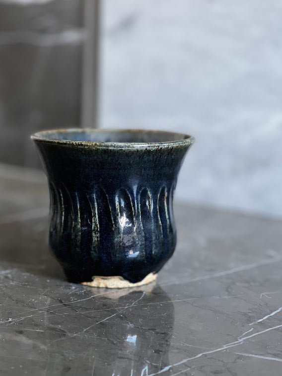 Cobalt Fluted Vase