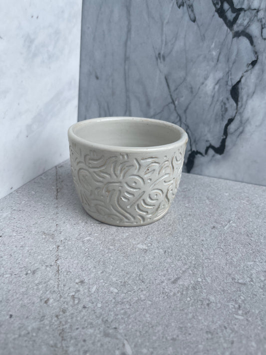 Carved White Vessel