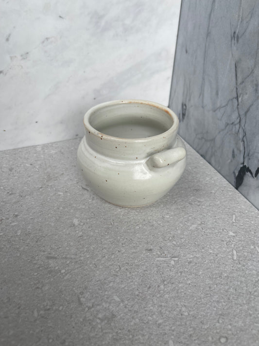 Small White Handled Vase