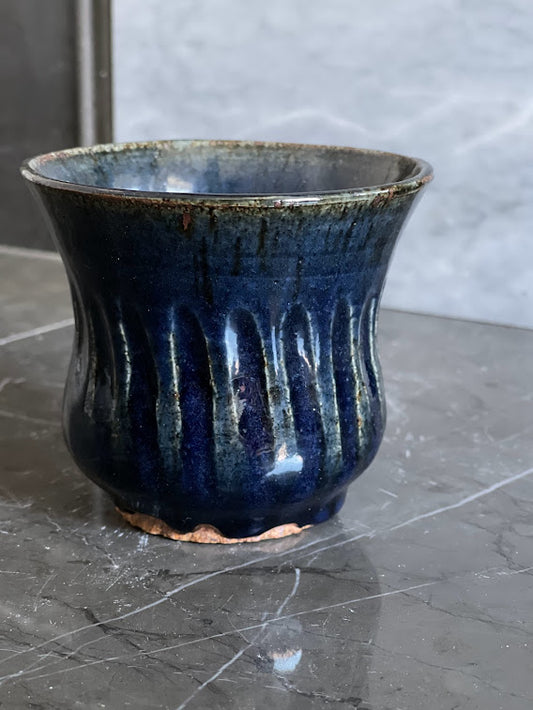 Cobalt Fluted Vase