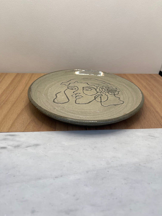 Rose in Her Hair Linework Plate