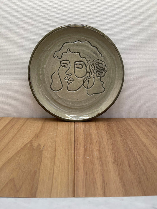 Rose in Her Hair Linework Plate