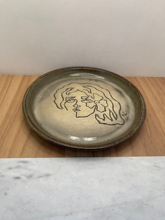 Flower in Her Hair Linework Plate II