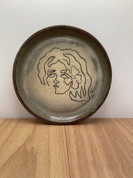 Flower in Her Hair Linework Plate II